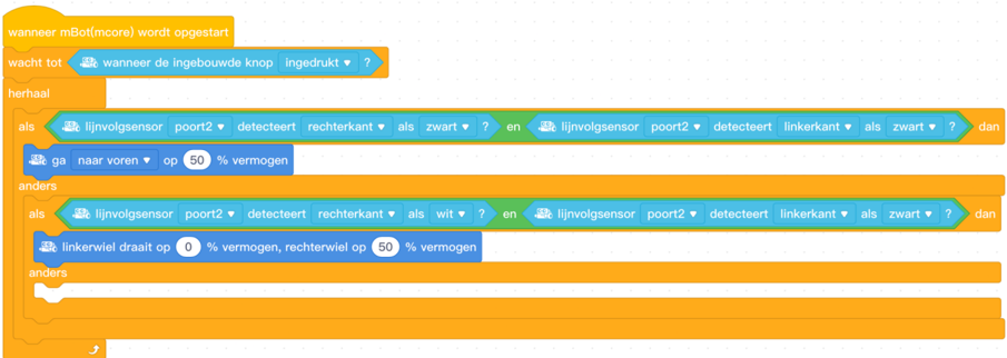 Code om naar links te draaien