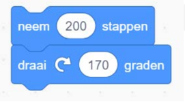 Neem stappen en draai graden blokken